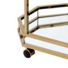 Metal Serving Cart, Mirror & gold