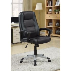 Leather & Mesh, Modern High Back Executive Desk Chair, Black
