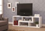 Hollow Core TV Console and Bookcase Combination, White