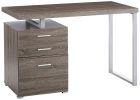 Modish Office Desk with File Drawer, Gray