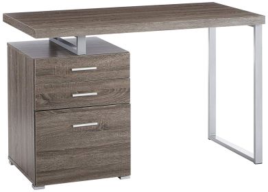 Modish Office Desk with File Drawer, Gray