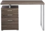 Modish Office Desk with File Drawer, Gray