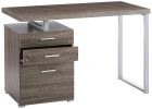 Modish Office Desk with File Drawer, Gray