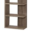 Spacious Semi Backless Wooden Bookcase, Gray
