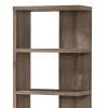 Spacious Semi Backless Wooden Bookcase, Gray