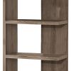 Spacious Semi Backless Wooden Bookcase, Gray