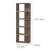 Spacious Semi Backless Wooden Bookcase, Gray