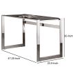 Elegantly Charmed Metal Writing Desk, Silver