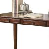 Transitional 2 Piece Wooden Desk Set, Brown