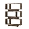 Rustically Charmed Wooden Open Bookcase, Brown