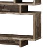 Rustically Charmed Wooden Open Bookcase, Brown