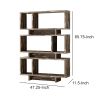 Rustically Charmed Wooden Open Bookcase, Brown