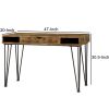Mid Century Modern Wooden Writing Desk and 1 Drawer, Brown
