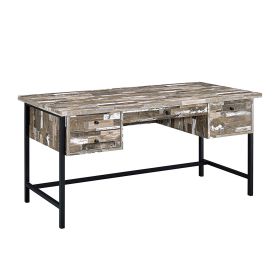 Rustic Style Wooden Writing Desk with Drawers