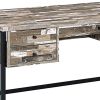 Rustic Style Wooden Writing Desk with Drawers