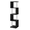 Well made Four Tier Wood And Metal Bookcase, Black