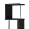 Well made Four Tier Wood And Metal Bookcase, Black