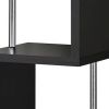 Well made Four Tier Wood And Metal Bookcase, Black