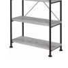 Sophisticated Wood and Metal Open Bookcase, Gray