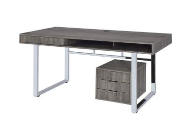 Elegant Contemporary Style Wooden Writing Desk, Gray