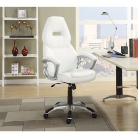 Leather, Sporty Executive High Back Office Chair, White