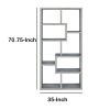Modish Wooden Bookcase With Multiple Shelves, Gray