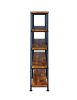 63 Inch Industrial 4 Tier Shelf Bookshelf, Particleboard, Metal Frame, Brown, Black