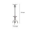 Metal Coat Rack With Umbrella Stand, Black