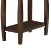 Elegant Wooden Chair Side Table, Brown