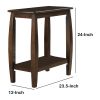 Elegant Wooden Chair Side Table, Brown