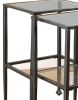 Set Of 2 Metal Nesting Tables With Glass Top, Black