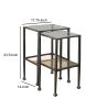 Set Of 2 Metal Nesting Tables With Glass Top, Black