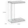 Contemporary Wood And Glass Snack Table, Gray And Clear
