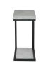 Industrial Faux Cement Designed Snack Table, Gray And Black