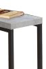Industrial Faux Cement Designed Snack Table, Gray And Black