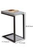 Industrial Faux Cement Designed Snack Table, Gray And Black