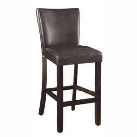 29 Inch Wood Bar Stool, Set of 2, Cappuccino Brown, Black