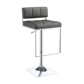 Classic Adjustable Metal Bar Stool, Gray & Silver