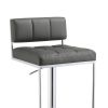 Classic Adjustable Metal Bar Stool, Gray & Silver