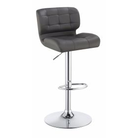 Contemporary Adjustable Swivel Metal Bar Stool, Gray ,Set of 2