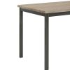 Contemporary Metal Dining Table With Wooden Top, Gray & Black