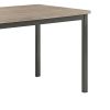 Contemporary Metal Dining Table With Wooden Top, Gray & Black