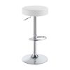 Classy Backless Adjustable Height Bar Stool, White