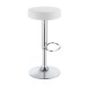 Classy Backless Adjustable Height Bar Stool, White
