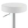 Classy Backless Adjustable Height Bar Stool, White