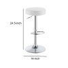 Classy Backless Adjustable Height Bar Stool, White