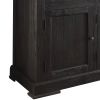 Commodious Wooden Server, White Marble Top & Weathered Black