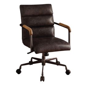 Metal & Leather Executive Office Chair, Antique Brown