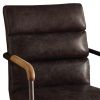 Metal & Leather Executive Office Chair, Antique Brown