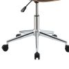 Metal & Wooden Office Armless Chair, Black & Walnut Brown